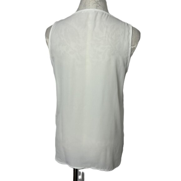 Soprano White Sheer Shell with Jeweled Neckline - Picture 7 of 8